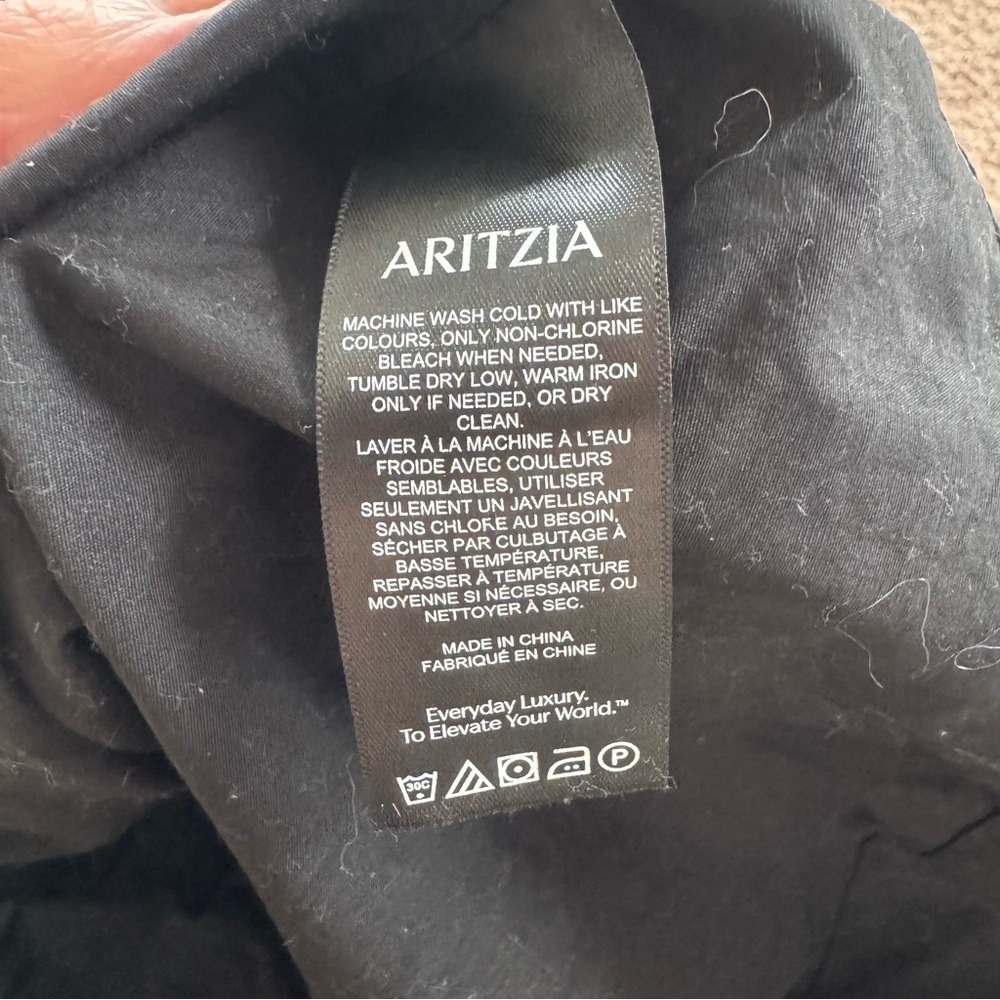 Babaton Aritzia Nouvelle Cotton Poplin Black Swing Midi Dress V Neck S $148 - Picture 8 of 13